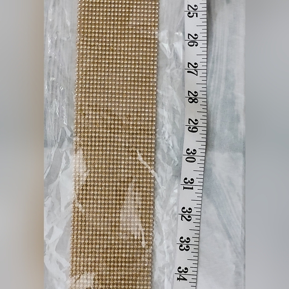 Full Rhinestone Crystal Mesh Pave Wide Belt Gold Black Silver Adjustable Womens
